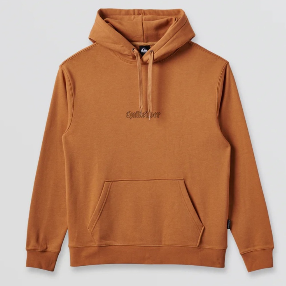 Quiksilver Hoodie Men’s Medium pullover Graphic 2 Sided Almond NWT